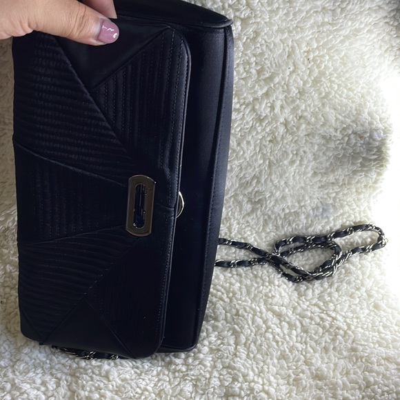 Katy Langley Solid Black Shoulder Evening Bag Woman’s Medium Fold Over 6H X 10W - Picture 14 of 16